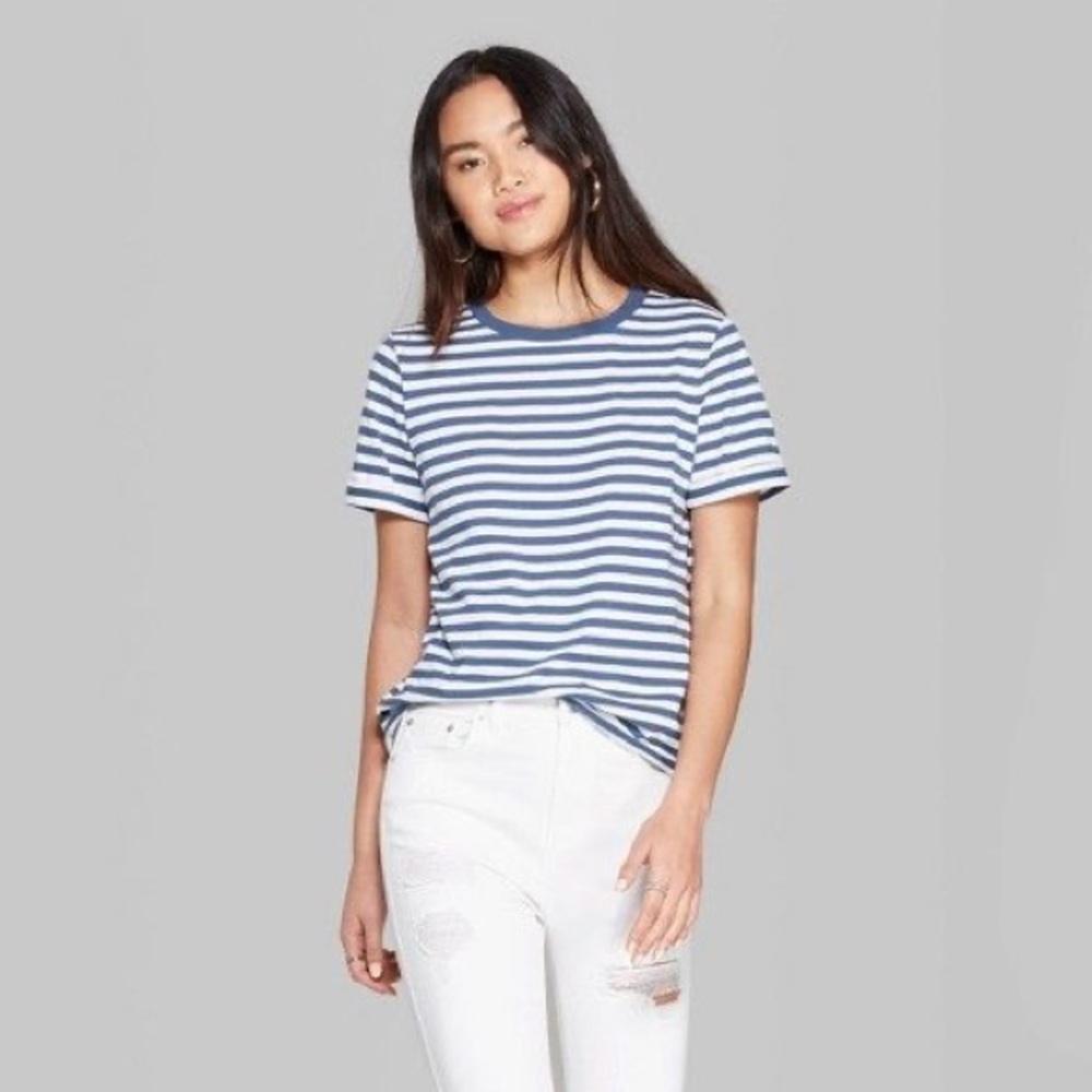 Blue and White Striped Wild Fable Shirt